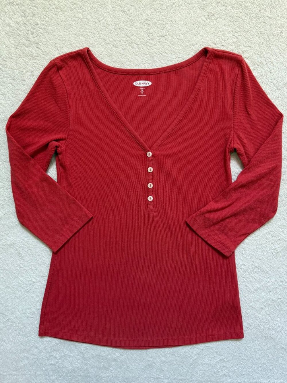 Old Navy Henley V-neck Top - Red